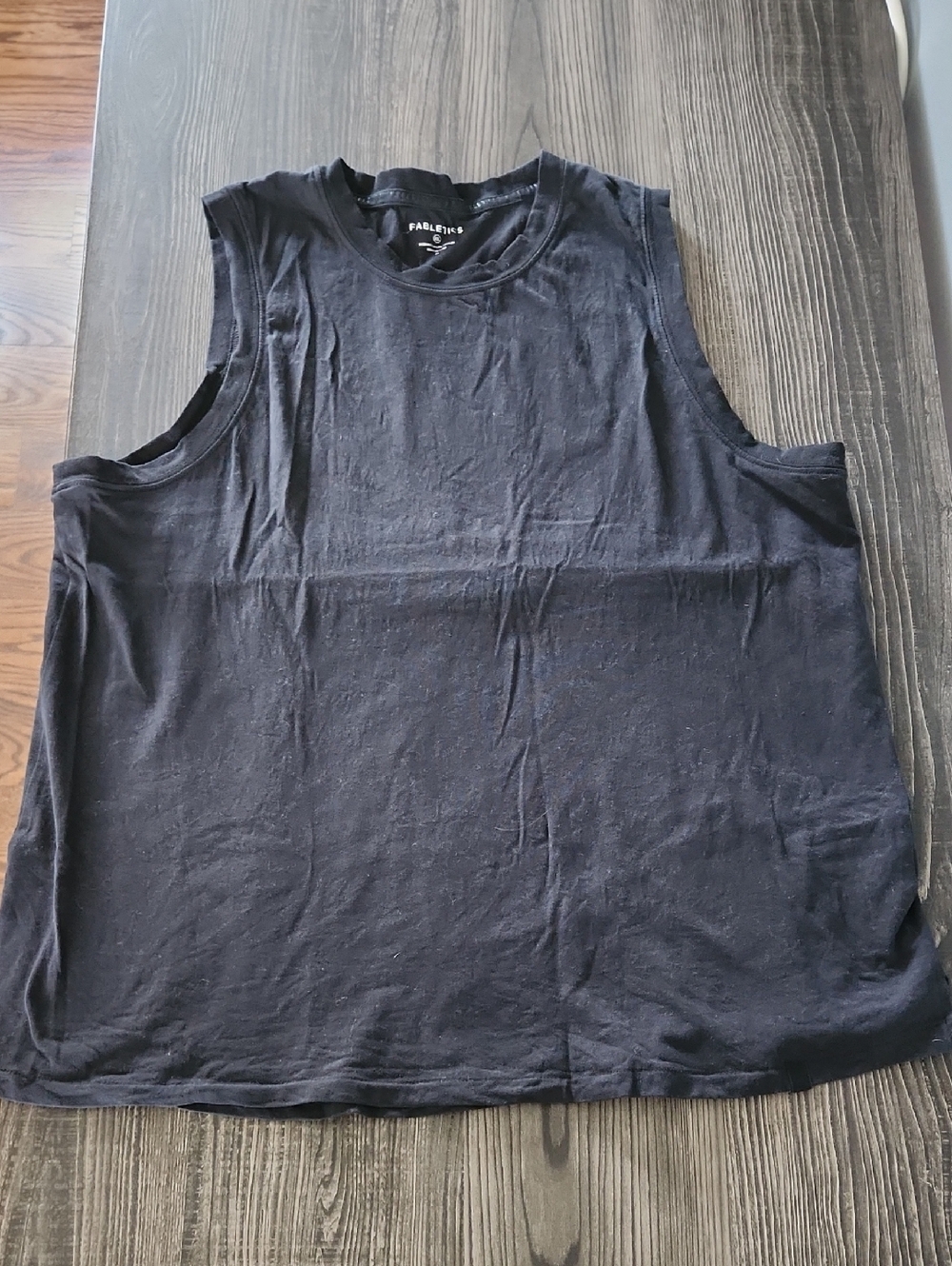 Fabletics 100% Cotton Boxy Muscle Tank - Black